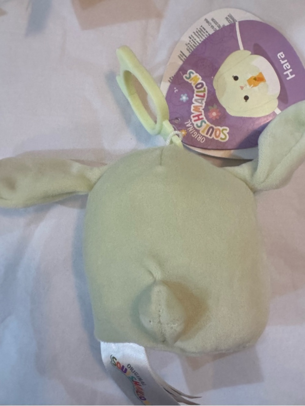 Squishmallows 3.5" Easter Clip-On Hara the Bunny - Picture 3 of 3